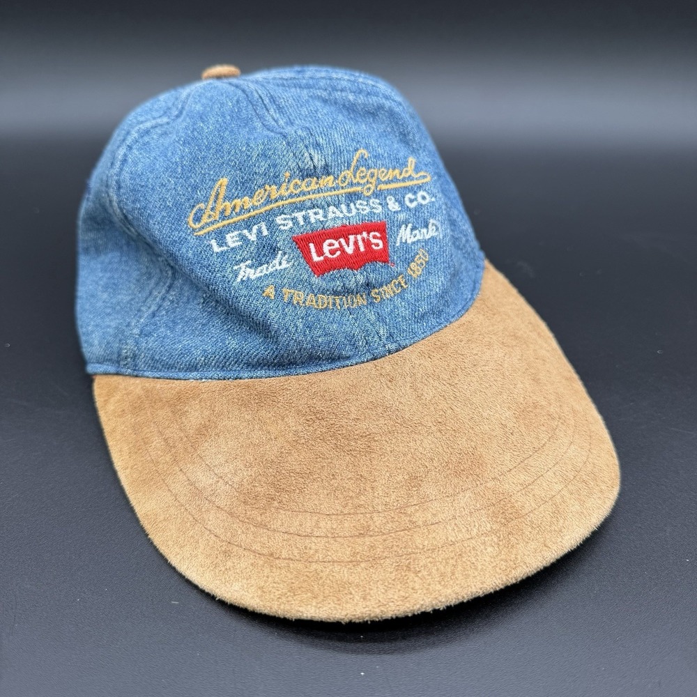 Vintage 90's Levi's Denim Hat One Size Adjustable Levi Strauss & Co Light Wash